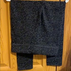 Gray with floral black design leggings